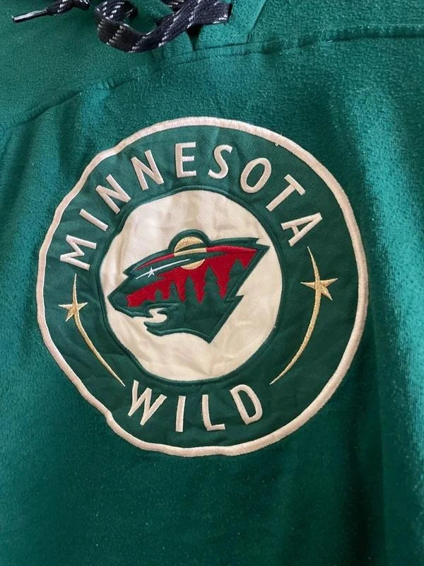 Minnesota Wild Hockey Hoodie Y2K Forest Green Sportswear NHL Lace Up Logo Authen – photo 4